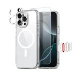 NORTHJO 3 in 1 PC Magnetic Phone Case with Screen Film and Lens Film, For iPhone 16 Pro Max, For iPhone 16 Pro, For iPhone 16 Plus, For iPhone 16