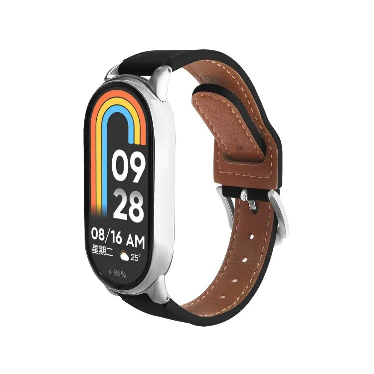 Silver Buckle Microfiber Leather Watch Band