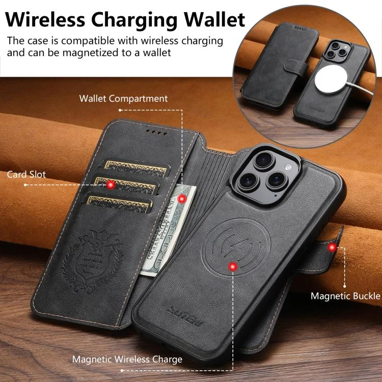 SYA002820007A_2.webp Suteni Q05 2-in-1 Multi-function Detachable Wallet MagSafe Phone Case, For iPhone 15 Plus, For iPhone 15, For iPhone 14 Plus, For iPhone 14, For iPhone 14 Pro, For iPhone 14 Pro Max - Image 4