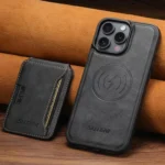 Suteni M3 Card Bag MagSafe Cowhide Texture Leather Phone Case, For iPhone 13 Pro Max, For iPhone 13 Pro, For iPhone 13, For iPhone 12, For iPhone 12 Pro Max, For iPhone 12 Pro - Image 4