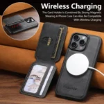 Suteni M3 Card Bag MagSafe Cowhide Texture Leather Phone Case, For iPhone 13 Pro Max, For iPhone 13 Pro, For iPhone 13, For iPhone 12, For iPhone 12 Pro Max, For iPhone 12 Pro - Image 6