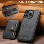 Suteni M4 Magnetic Card Bag MagSafe Leather Phone Case, For iPhone 13 Pro Max, For iPhone 13 Pro, For iPhone 13, For iPhone 12, For iPhone 12 Pro Max, For iPhone 12 Pro - Image 3