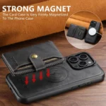 Suteni M4 Magnetic Card Bag MagSafe Leather Phone Case, For iPhone 13 Pro Max, For iPhone 13 Pro, For iPhone 13, For iPhone 12, For iPhone 12 Pro Max, For iPhone 12 Pro - Image 4