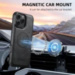 Suteni M4 Magnetic Card Bag MagSafe Leather Phone Case, For iPhone 13 Pro Max, For iPhone 13 Pro, For iPhone 13, For iPhone 12, For iPhone 12 Pro Max, For iPhone 12 Pro - Image 5