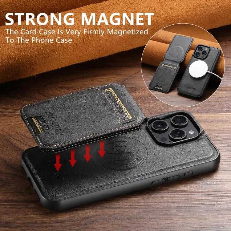 SYA002821401A_2.webp Suteni M5 Magnetic Card Bag MagSafe Leather Phone Case, For iPhone 16 Pro Max, For iPhone 16 Pro, For iPhone 16 Plus, For iPhone 16, For iPhone 15 Pro Max, For iPhone 15 Pro - Image 5