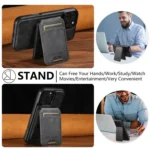Suteni M5 Magnetic Card Bag MagSafe Leather Phone Case, For iPhone 16 Pro Max, For iPhone 16 Pro, For iPhone 16 Plus, For iPhone 16, For iPhone 15 Pro Max, For iPhone 15 Pro - Image 7