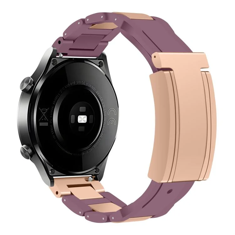 22mm Folding Magnetic Buckle Stainless Steel Rubber Watch Band
