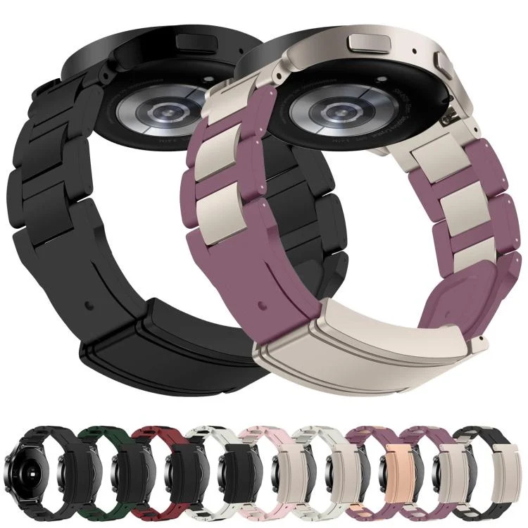 SYA0028377_B1.webp 22mm Folding Magnetic Buckle Stainless Steel Rubber Watch Band - Image 2