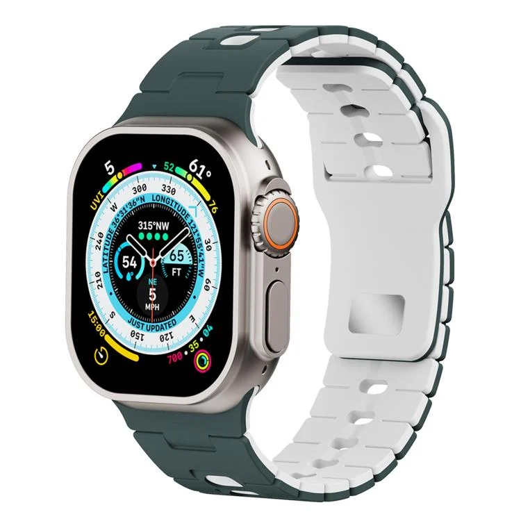 Two Tone Silicone Watch Band, For Apple Watch 42mm / 41mm / 40mm / 38mm