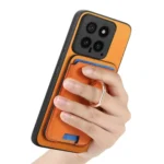 Retro Cross Leather Ring Vertical Insert Card Bag MagSafe Phone Case, For Redmi Note 14 5G, For Xiaomi 14T Pro - Image 9