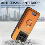 Retro Cross Leather Ring Vertical Insert Card Bag MagSafe Phone Case, For Redmi Note 12 Turbo / Poco F5 5G - Image 2