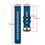 22mm Twill Dual Color Silicone Watch Band - Image 4