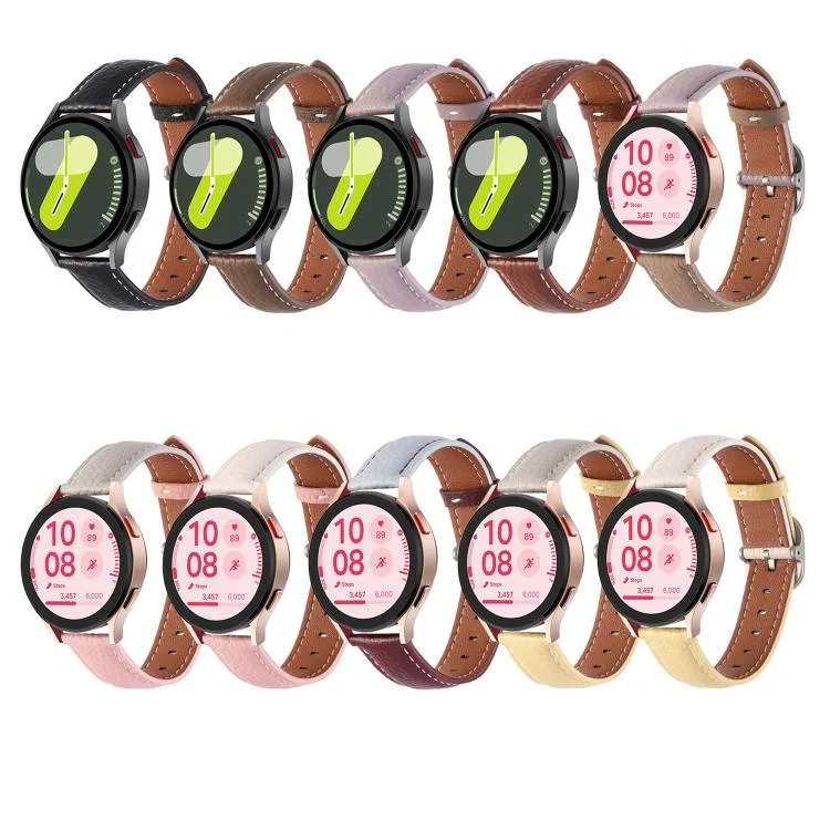 SYA0028454_B2.webp 20mm Litchi Texture Square Buckle Genuine Leather Watch Band - Image 3
