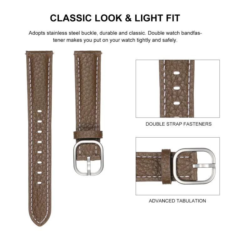 SYA0028454_B5.webp 20mm Litchi Texture Square Buckle Genuine Leather Watch Band - Image 6
