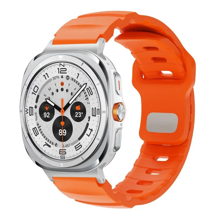 Silver Connector Reverse Buckle Fluororubber Watch Band