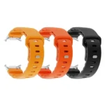 Silver Connector Reverse Buckle Fluororubber Watch Band - Image 3