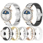 18mm Zinc Alloy Butterfly Buckle Ceramic White Metal Watch Band - Image 2