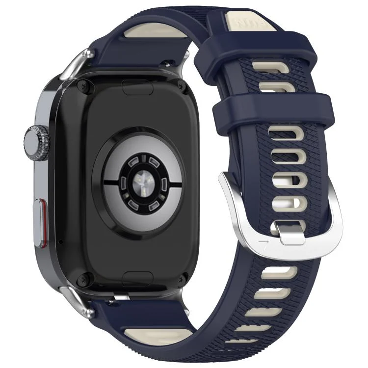 SYA002849501A_1.webp Silver Metal Head Two Color Silicone Watch Band - Image 6