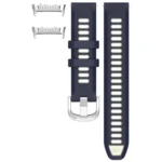 Silver Metal Head Two Color Silicone Watch Band - Image 7