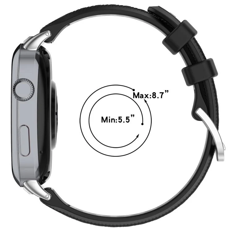SYA0028495_B3.webp Silver Metal Head Two Color Silicone Watch Band - Image 4