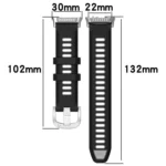 Silver Metal Head Two Color Silicone Watch Band - Image 5