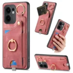 Retro Skin-feel Ring Card Bag Phone Case with Hang Loop, For OPPO Reno13 F