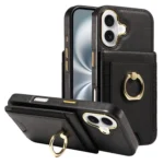 Ring Multifunctional Vertical Flip Wallet Back Cover Leather Phone Case, For iPhone 16, For iPhone 15 Pro Max, For iPhone 15 Pro