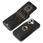 Ring Multifunctional Vertical Flip Wallet Back Cover Leather Phone Case, For iPhone 16, For iPhone 15 Pro Max, For iPhone 15 Pro - Image 4