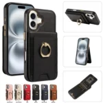 Ring Multifunctional Vertical Flip Wallet Back Cover Leather Phone Case, For iPhone 16, For iPhone 15 Pro Max, For iPhone 15 Pro - Image 6