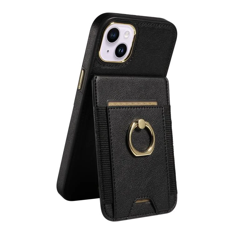 SYA002858607A_1.webp Ring Multifunctional Vertical Flip Wallet Back Cover Leather Phone Case, For iPhone 15 Plus, For iPhone 15, For iPhone 14 Plus - Image 3