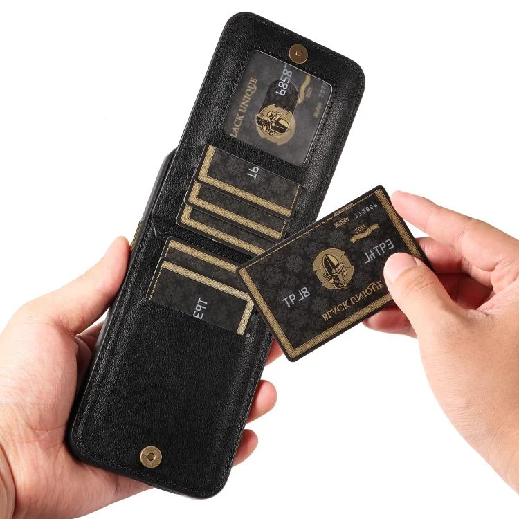 SYA002858607A_3.webp Ring Multifunctional Vertical Flip Wallet Back Cover Leather Phone Case, For iPhone 15 Plus, For iPhone 15, For iPhone 14 Plus - Image 5