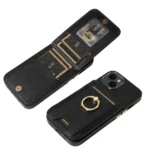 Ring Multifunctional Vertical Flip Wallet Back Cover Leather Phone Case, For iPhone 14, For iPhone 14 Pro, For iPhone 14 Pro Max - Image 4
