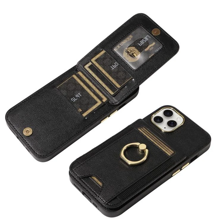 SYA002858613A_2.webp Ring Multifunctional Vertical Flip Wallet Back Cover Leather Phone Case, For iPhone 13 Pro Max, For iPhone 13 Pro, For iPhone 13 - Image 4