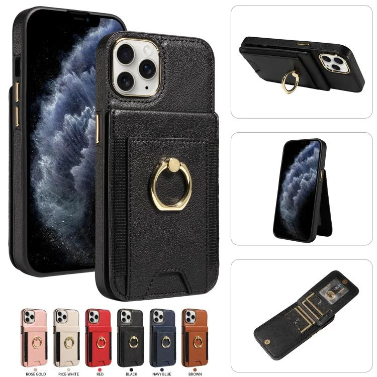 SYA002858613A_4.webp Ring Multifunctional Vertical Flip Wallet Back Cover Leather Phone Case, For iPhone 13 Pro Max, For iPhone 13 Pro, For iPhone 13 - Image 6