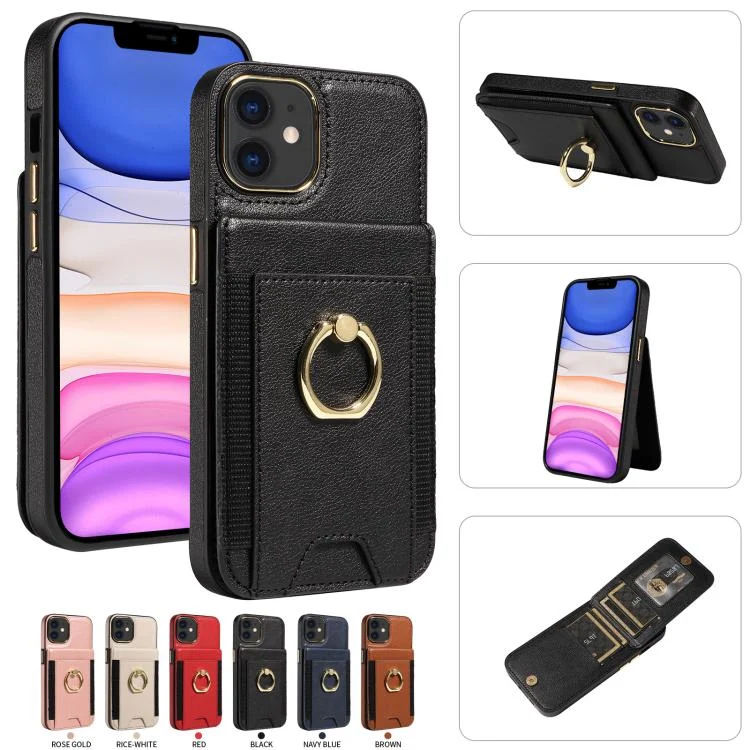 SYA002858619A_4.webp Ring Multifunctional Vertical Flip Wallet Back Cover Leather Phone Case, For iPhone 11, For iPhone 11 Pro, For iPhone X / XS - Image 6