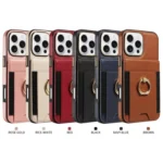 Ring Multifunctional Vertical Flip Wallet Back Cover Leather Phone Case, For iPhone 16, For iPhone 15 Pro Max, For iPhone 15 Pro - Image 2