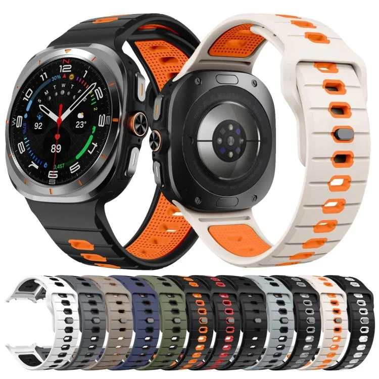 SYA0028654_B1.webp Horizontal Stripes Reverse Buckle Silicone Watch Band - Image 2