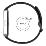 Metal Head Black Nail Button Glossy Silicone Watch Band - Image 4