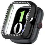 Single Row Diamond Half Coverage Hollow PC Watch Protective Case