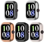 Single Row Diamond Half Coverage Hollow PC Watch Protective Case - Image 5