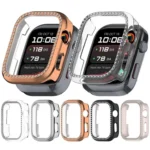 Single Row Diamond Half Coverage Hollow PC Watch Protective Case - Image 2