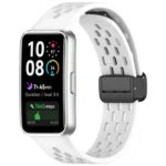 Hole Style Fold Magnetic Buckle Silicone Watch Band