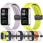Hole Style Fold Magnetic Buckle Silicone Watch Band - Image 2