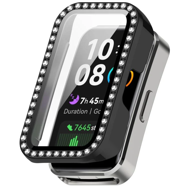 Single Row Diamond Tempered Film Integrated PC Watch Case