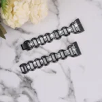 Oval Diamond Stainless Steel Watch Band - Image 4