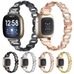 Oval Diamond Stainless Steel Watch Band - Image 2