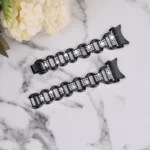 Metal Head Oval Diamond Stainless Steel Watch Band - Image 4