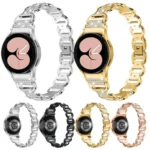 Metal Head Oval Diamond Stainless Steel Watch Band - Image 2