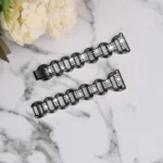 Oval Diamond Stainless Steel Watch Band - Image 4