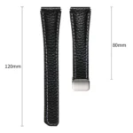 Slim Litchi Texture Fold Magnetic Buckle Genuine Leather Watch Band - Image 3